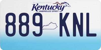 KY license plate 889KNL