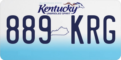 KY license plate 889KRG