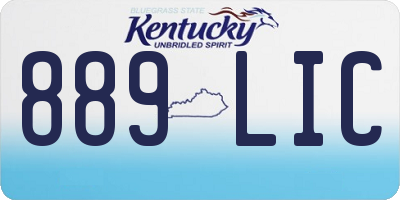 KY license plate 889LIC