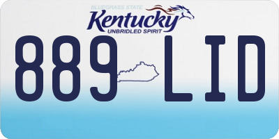 KY license plate 889LID