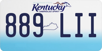 KY license plate 889LII