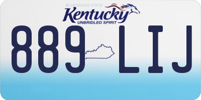 KY license plate 889LIJ