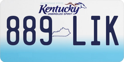 KY license plate 889LIK