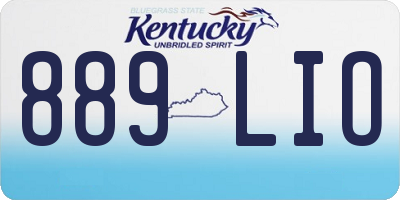 KY license plate 889LIO