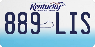 KY license plate 889LIS