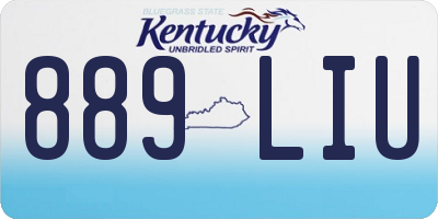 KY license plate 889LIU
