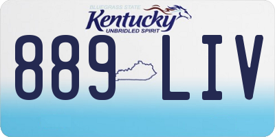 KY license plate 889LIV