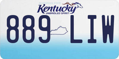 KY license plate 889LIW