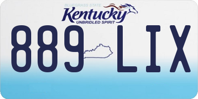 KY license plate 889LIX