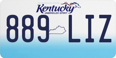 KY license plate 889LIZ