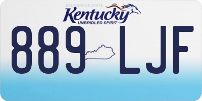 KY license plate 889LJF
