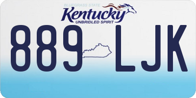 KY license plate 889LJK