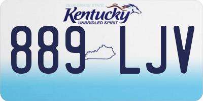 KY license plate 889LJV