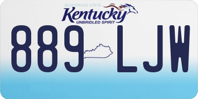 KY license plate 889LJW