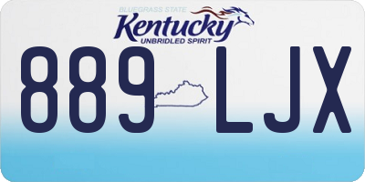 KY license plate 889LJX