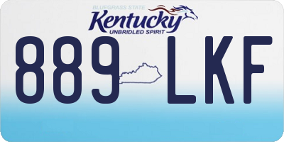 KY license plate 889LKF