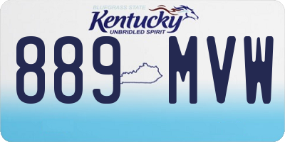 KY license plate 889MVW
