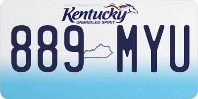 KY license plate 889MYU