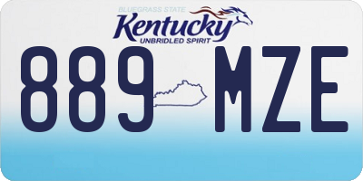 KY license plate 889MZE