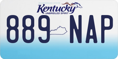 KY license plate 889NAP