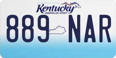 KY license plate 889NAR