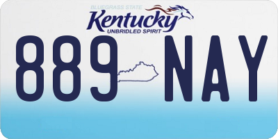 KY license plate 889NAY