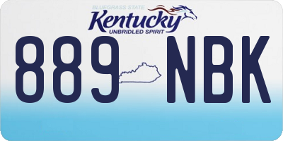 KY license plate 889NBK
