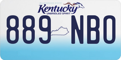 KY license plate 889NBO