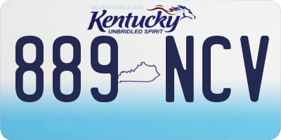 KY license plate 889NCV