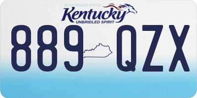 KY license plate 889QZX