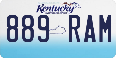 KY license plate 889RAM