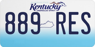 KY license plate 889RES