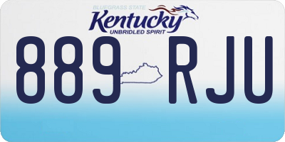 KY license plate 889RJU