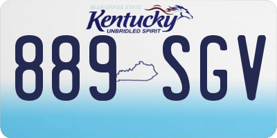 KY license plate 889SGV