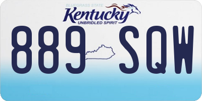 KY license plate 889SQW