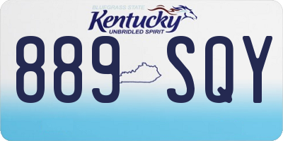 KY license plate 889SQY
