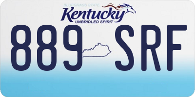 KY license plate 889SRF