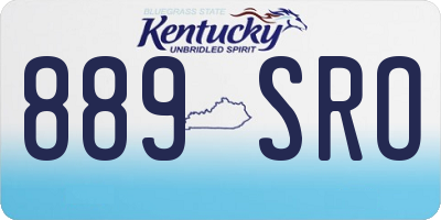 KY license plate 889SRO
