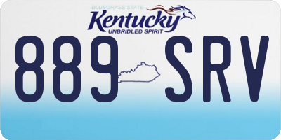 KY license plate 889SRV