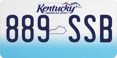KY license plate 889SSB