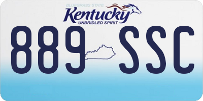 KY license plate 889SSC