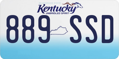 KY license plate 889SSD
