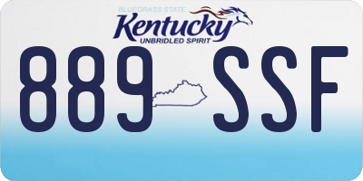 KY license plate 889SSF