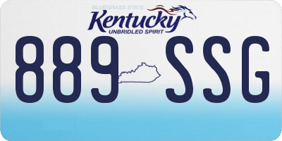 KY license plate 889SSG