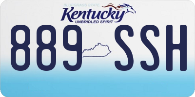 KY license plate 889SSH