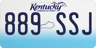 KY license plate 889SSJ