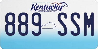KY license plate 889SSM
