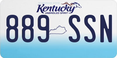 KY license plate 889SSN