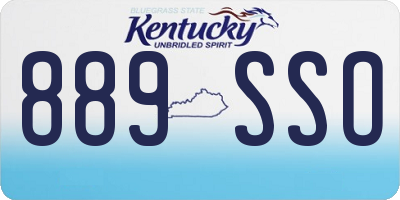 KY license plate 889SSO