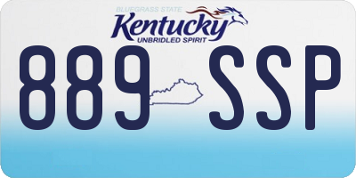 KY license plate 889SSP